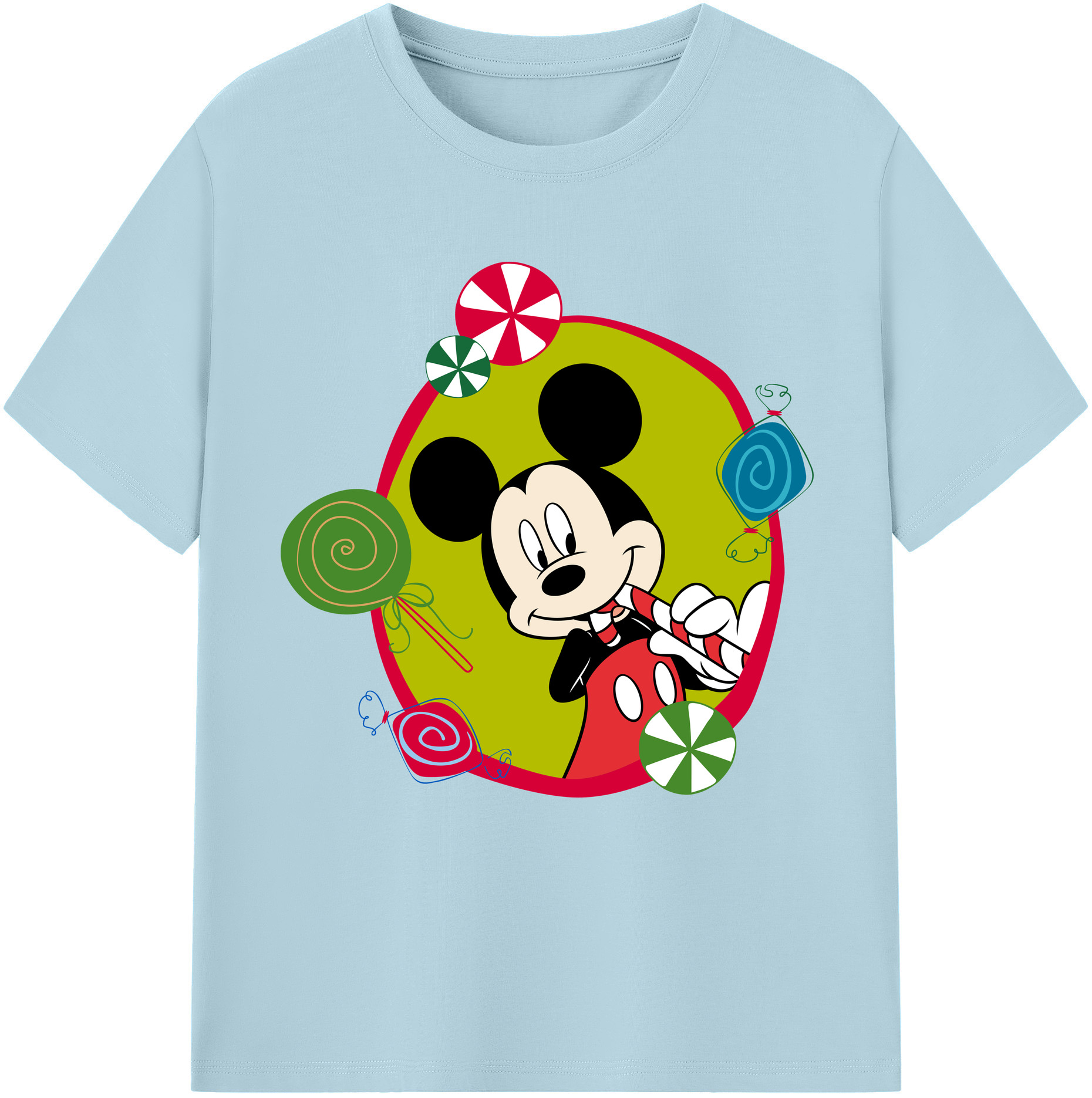 （画像用） ミッキーマウス Mickey Mouse 綿100％半袖Tシャツ（フロントプリント）